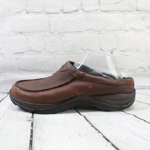 LL Bean Clog Mules Slip On Leather Shoe Size 9.5 W